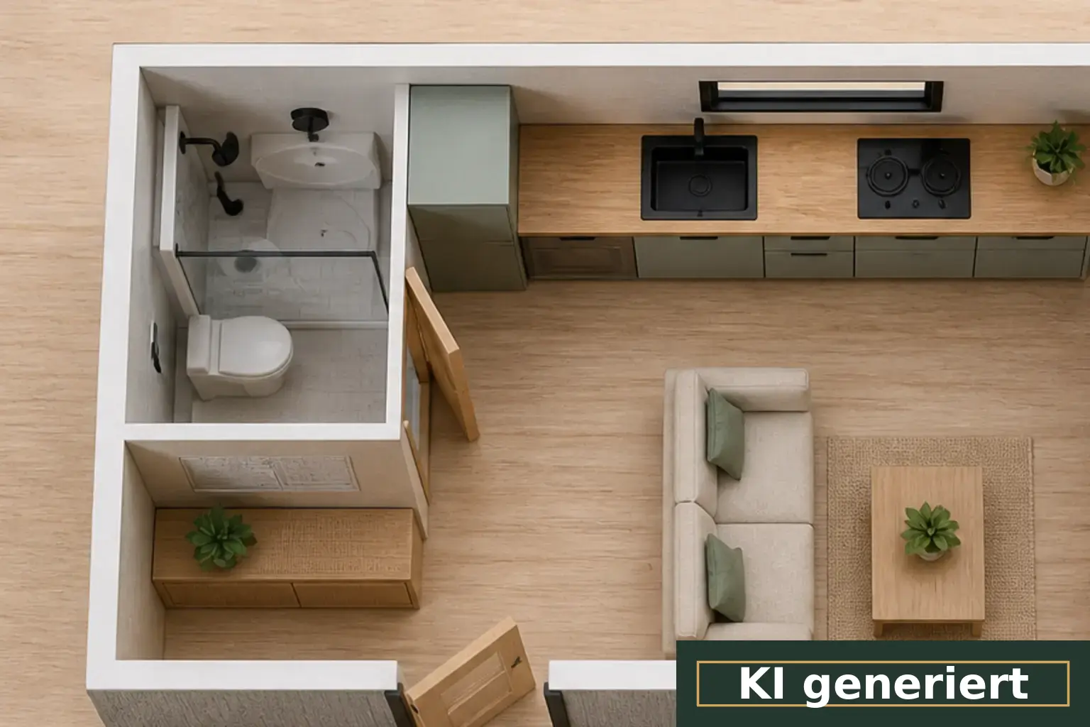 Illustration zu „Tiny-House-Grundriss für den echten Alltag“